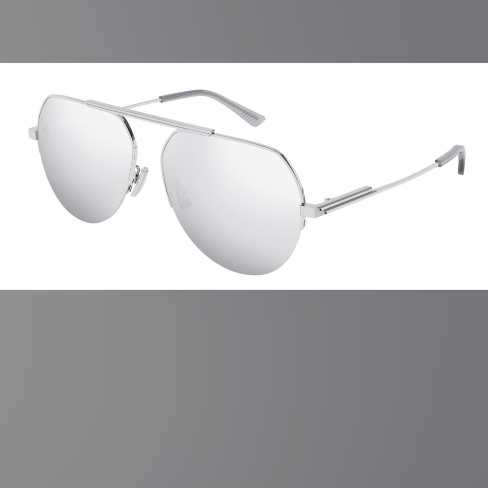 Bottega Veneta silver mirrored lense sunglasses